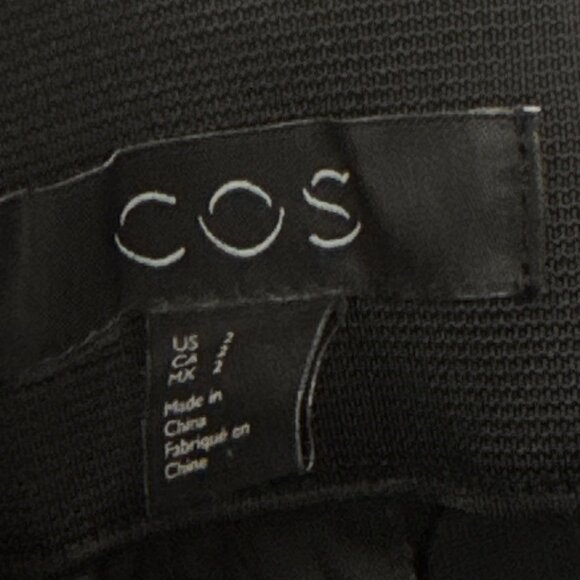 COS Womens Black Polyester Tapered High Waist Pants Side Zip Tailored Fit Sz 2 - Picture 10 of 12